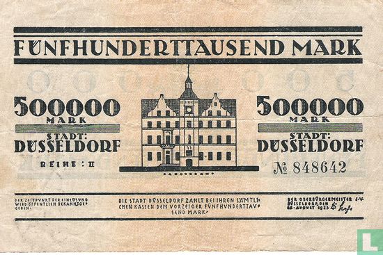 Düsseldorf 500.000 Mark 1923 - Afbeelding 1