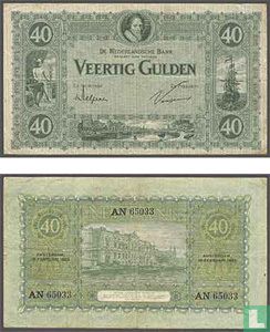 40 guilder Netherlands 1921 - Image 2