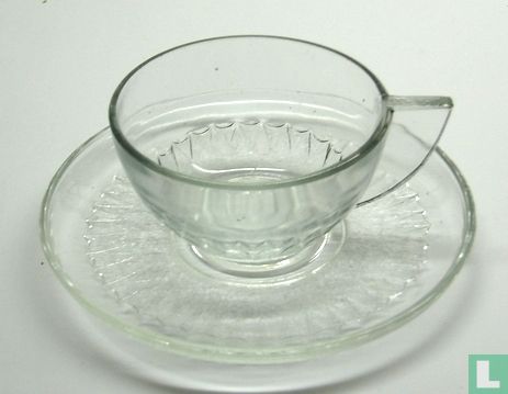 Persglas kop en schotel blank - Afbeelding 1