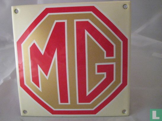 Emaille Bord : ,,MG''