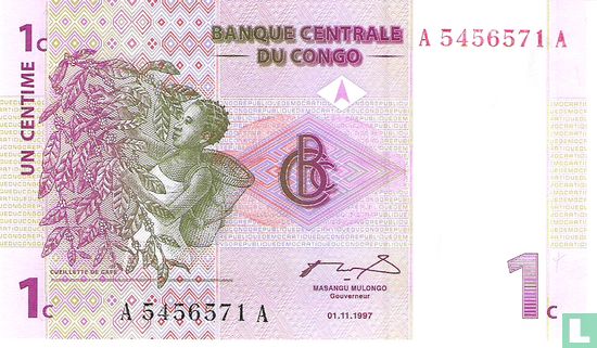Congo 1 centime 1997 - Image 1
