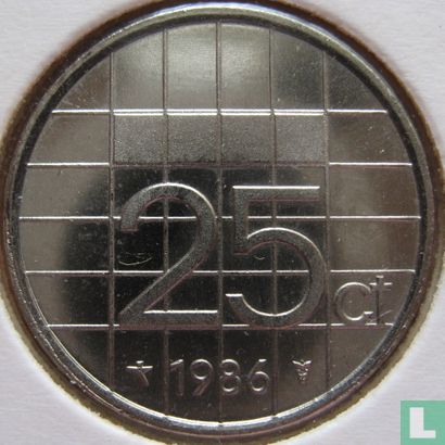 Netherlands 25 cents 1986 - Image 1