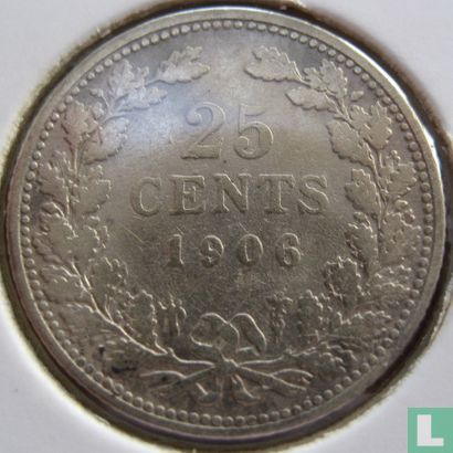 Nederland 25 cents 1906 - Afbeelding 1