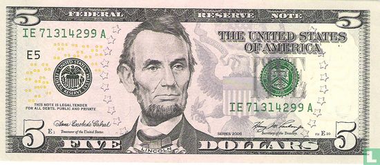 Verenigde Staten 5 dollars 2006 E - Afbeelding 1