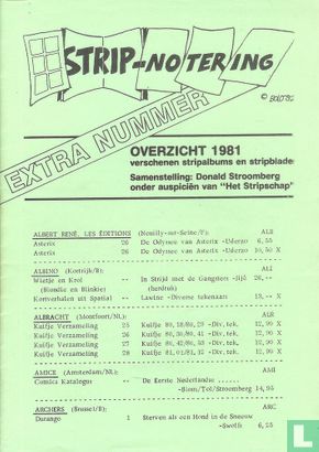 Stripnotering - Extra nummer - Overzicht 1981 - Image 1