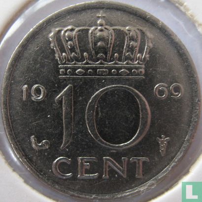 Netherlands 10 cent 1969 (rooster) - Image 1