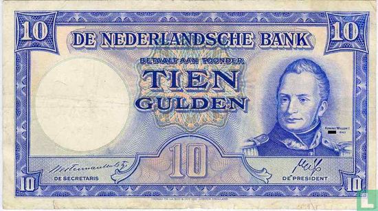 Nederland 10 Gulden 1945 II - Afbeelding 1