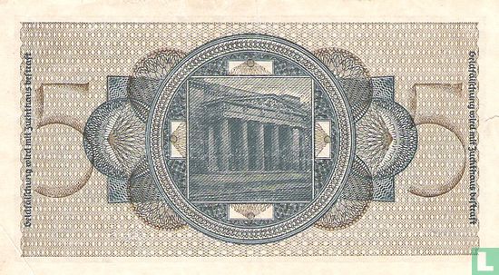 Reichskreditkassen, 5 Reichsmark ND (1939) (A)  - Afbeelding 2