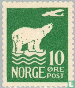 Polar bear and aircraft