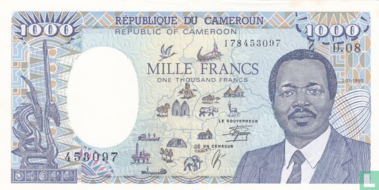 Kameroen 1000 Francs - Afbeelding 1