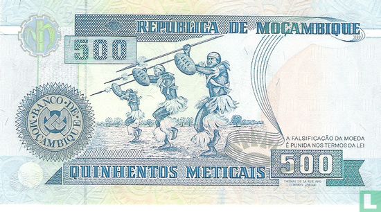Mozambique 500 Meticais  - Afbeelding 2
