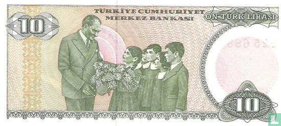 Türkei 10 Lira ND (1979/L1970) P192a2 - Bild 2