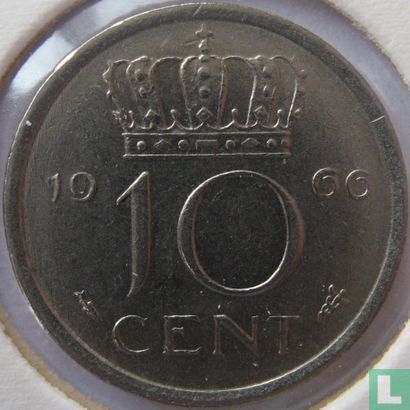 Nederland 10 cent 1966 - Afbeelding 1