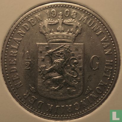 Pays-Bas ½ gulden 1908 - Image 1