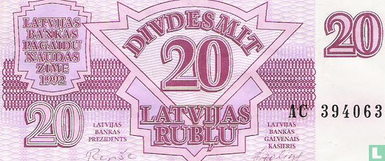 Letland 20 Rublu - Afbeelding 1