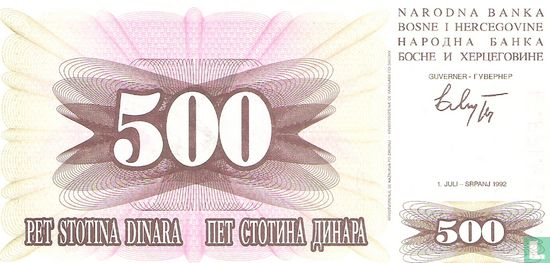 Bosnie-Herzégovine 500 Dinara 1992 - Image 1