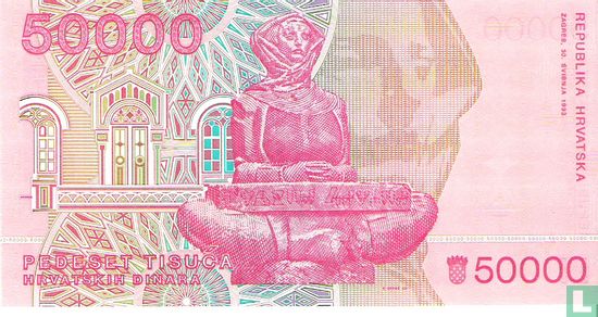 Croatia 50,000 Dinara 1993 - Image 2