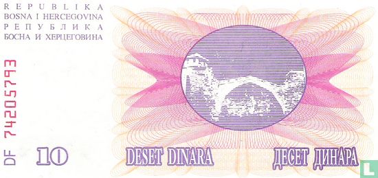 Bosnië en Herzegovina 10 Dinara 1992 - Afbeelding 2