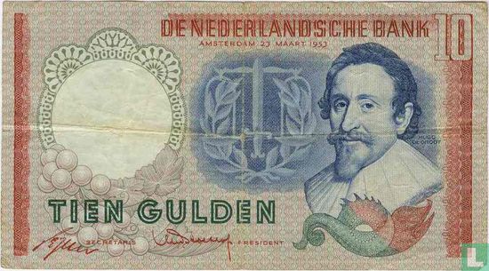 10 guilder Netherlands 1953 - Image 1