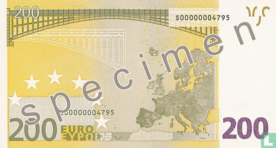 Eurozone 200 Euro (Specimen) - Afbeelding 2