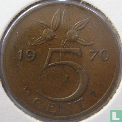 Niederlande 5 Cent 1970 (Typ 1) - Bild 1
