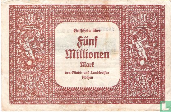 Aachen 5 Miljoen Mark 1923 - Image 2