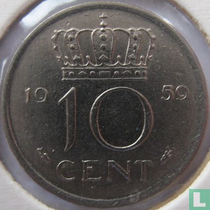 Nederland 10 cent 1959 - Afbeelding 1