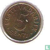 Estonie 5 senti 1995 - Image 2
