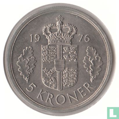 Denemarken 5 kroner 1976 - Afbeelding 1