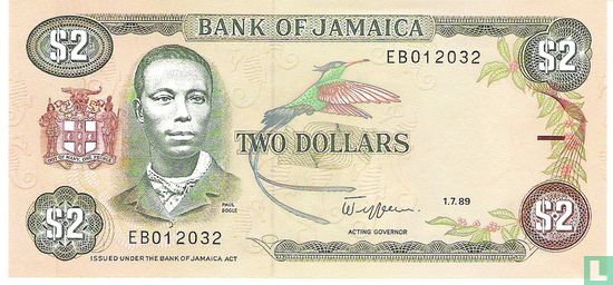 Jamaica 2 Dollars 1989 - Image 1