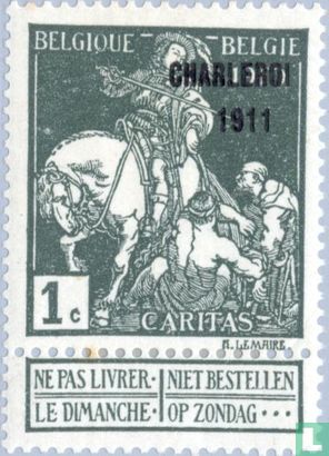 Caritas, mit Aufdruck "CHARLEROI 1911"