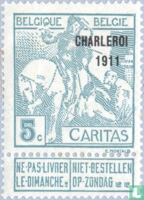 Caritas, met opdruk "CHARLEROI 1911"