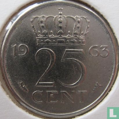 Pays-Bas 25 cent 1963 - Image 1