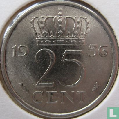 Nederland 25 cent 1956 - Afbeelding 1
