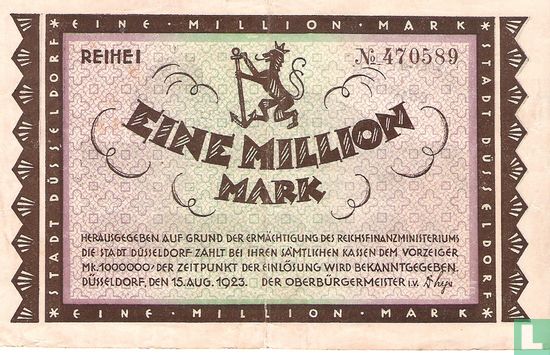 Düsseldorf 1 Miljoen Mark 1923 - Afbeelding 1