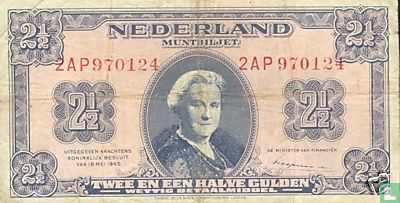 2,5 gulden Nederland 1945  - Afbeelding 1