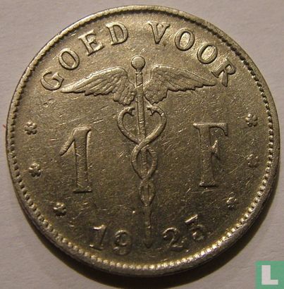 Belgium 1 franc 1923 (NLD) - Image 1