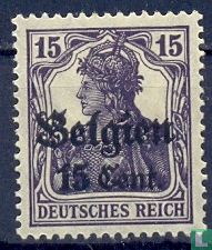 German stamps with overprint "Belgien" 