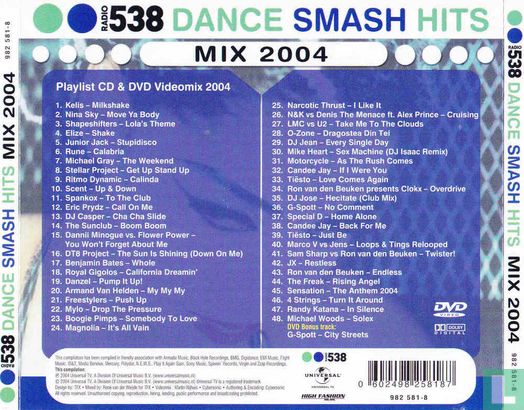 538 Dance Smash Hits Mix 2004 - Afbeelding 2