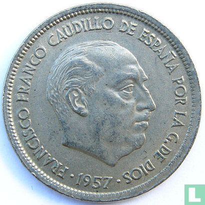 Spanje 25 pesetas 1957 (68) - Afbeelding 2