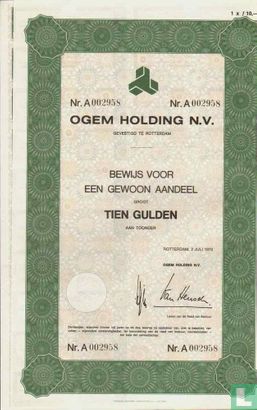 Ogem Holding N.V., Bewijs voor een gewoon aandeel groot tien gulden
