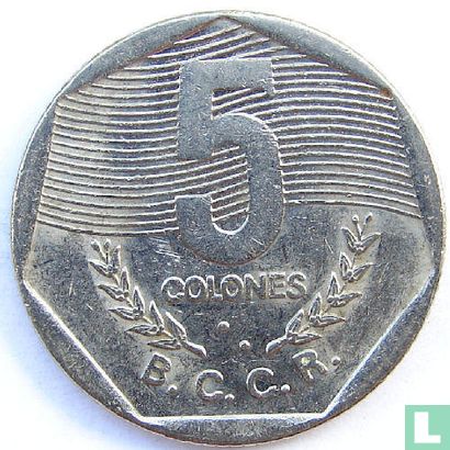 Costa Rica 5 colones 1993 - Afbeelding 2