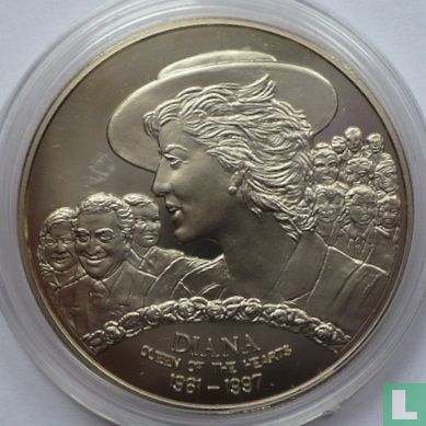 Sao Tomé-et-Principe 1000 dobras 1997 (BE - argent) "Death of Princess Diana - Queen of the hearts" - Image 2