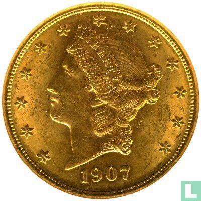 Vereinigte Staaten 20 Dollar 1907 (Liberty head - ohne Buchstabe) - Bild 1