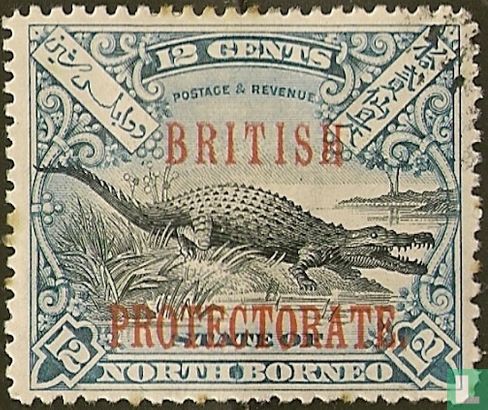 Saltwater crocodile, with overprint