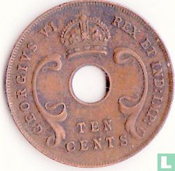 Afrique de l'Est 10 cents 1941 (sans marque d'atelier) - Image 2