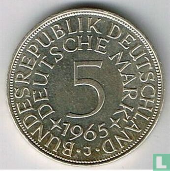 Allemagne 5 mark 1965 (J) - Image 1