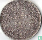 British India 1 rupee 1884 (Calcutta) - Image 1
