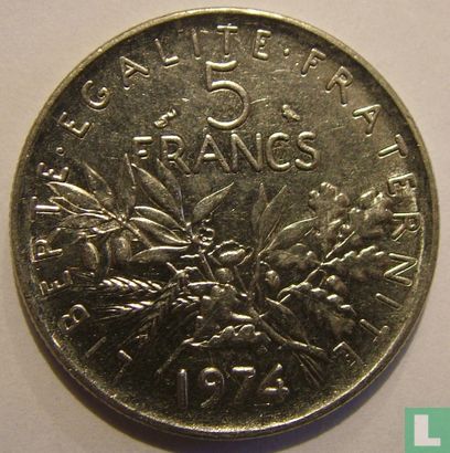 Frankreich 5 Franc 1974 - Bild 1