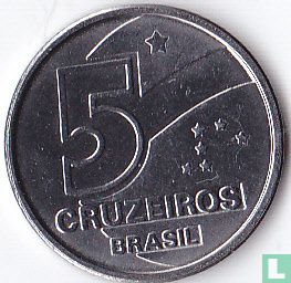 Brésil 5 cruzeiros 1990 - Image 2
